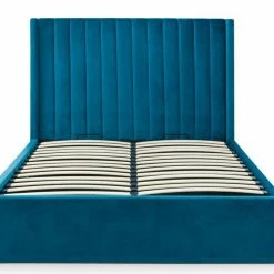 Julian Bowen Langham Scalloped Headboard Storage Bed Teal