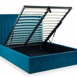 Julian Bowen Langham Scalloped Headboard Storage Bed Teal