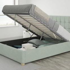 Better Bed Company Better Laura Eau Green Ottoman Bed Beds