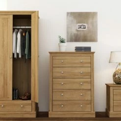 LPD Furniture Devon Oak 2 Door Wardrobe