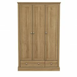 LPD Furniture Devon Oak 3 Door 2 Drawer Wardrobe