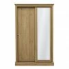 LPD Furniture Devon Oak 2 Door Sliding Mirror Wardrobe