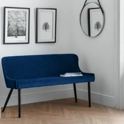 Julian Bowen Luxe High Back Bench Blue
