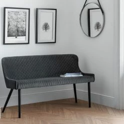 Julian Bowen Luxe High Back Bench Grey
