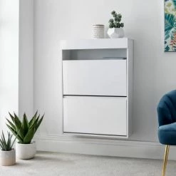 Free Standing Baths GFW Galicia Wall Hanging Two Tier Shoe Cabinet