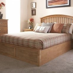 GFW Madrid Oak Ottoman Bed Beds
