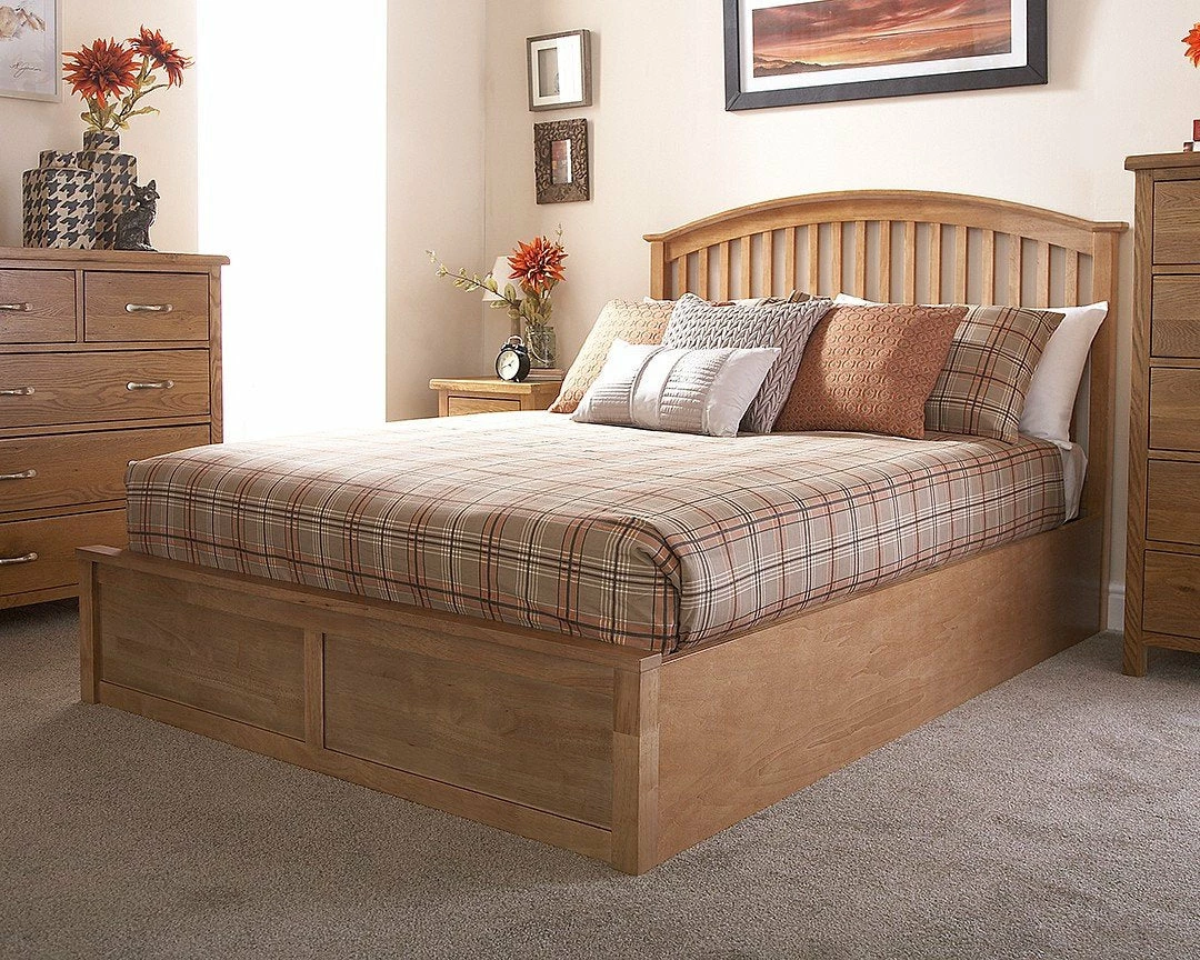 GFW Madrid Oak Ottoman Bed Beds