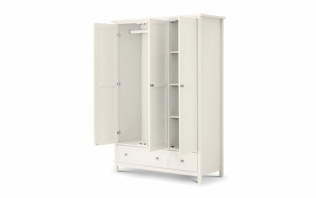 Baths Julian Bowen Maine 3 Door Combination Wardrobe Surf White