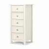 Julian Bowen Maine 5 Drawer Tall Chest Surf White