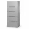 Julian Bowen Manhattan 5 Drawer Narrow Chest Grey Baths