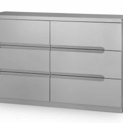 Baths Julian Bowen Manhattan 6 Drawer Wide Chest Grey
