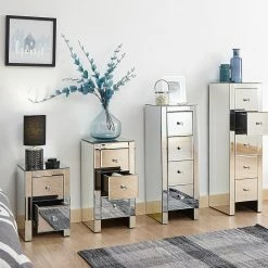 GFW Mirrored Slim Chests GFW Furniture