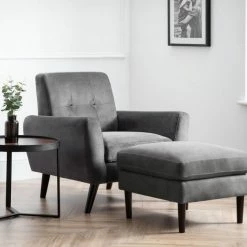 Julian Bowen Monza Chair Grey Velvet