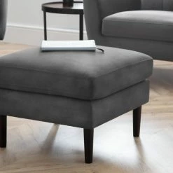 Julian Bowen Monza Ottoman Grey Velvet