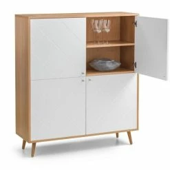 Julian Bowen Moritz 4 Door Cabinet White And Oak