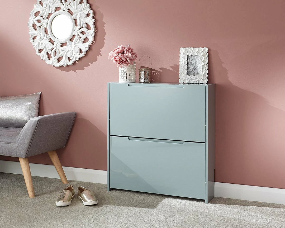 GFW Narrow High Gloss Shoe Cabinet GFW Furniture