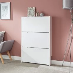 GFW Narrow High Gloss Shoe Cabinet GFW Furniture