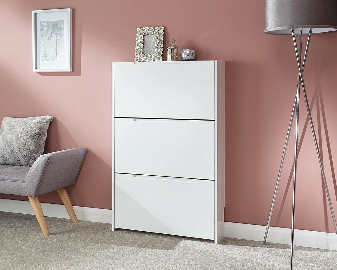 GFW Narrow High Gloss Shoe Cabinet GFW Furniture