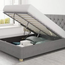 Better Bed Company Better Finchen Grey Ottoman Bed