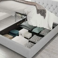 Better Bed Company Better Finchen Silver Ottoman Bed Beds