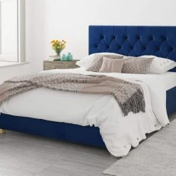 Better Bed Company Beds Better Finchen Blue Ottoman Bed