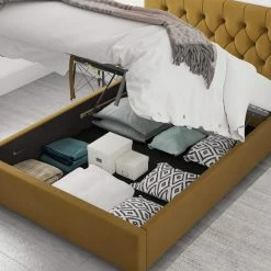 Better Bed Company Better Finchen Yellow Ottoman Bed
