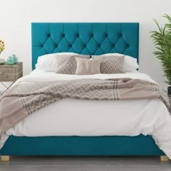 Better Bed Company Better Finchen Teal Green Ottoman Bed Beds