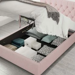 Better Bed Company Beds Better Finchen Pink Ottoman Bed
