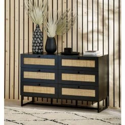 Julian Bowen Padstow 6 Drawer Chest - Black