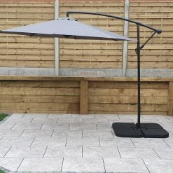 Signature Weave 3m Banana Parasol Grey