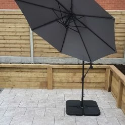 Signature Weave 3m Banana Parasol Grey