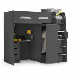 Julian Bowen Pegasus High Sleeper Bed Anthracite Beds