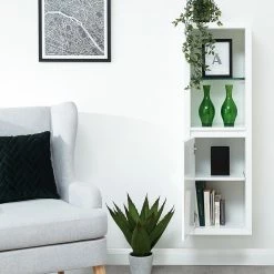 GFW Furniture GFW Polar High Gloss Wall Mounted LED Display Unit