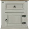 Core Products Grey Corona 1 Door, 1 Drawer Bedside Cabinet