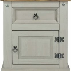 Core Products Grey Corona 1 Door, 1 Drawer Bedside Cabinet