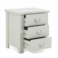 Mark Harris Furniture Sandringham Grey 3 Draw Bed Side Table Baths