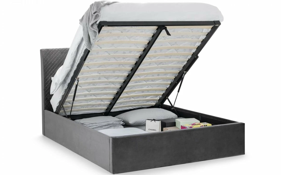 Julian Bowen Sanderson Diamond Quilted Velvet Ottoman Bed