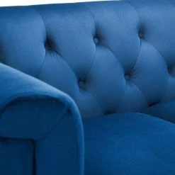 Julian Bowen Sandringham 2 Seater Sofa Blue Velvet
