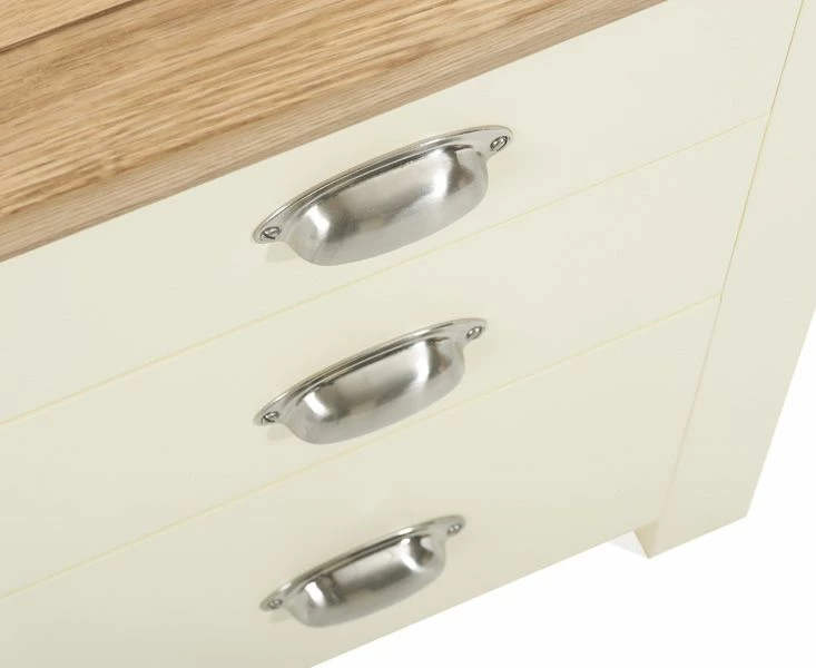 Mark Harris Furniture Sandringham Oak And Cream 3 Draw Tall Bed Side Table