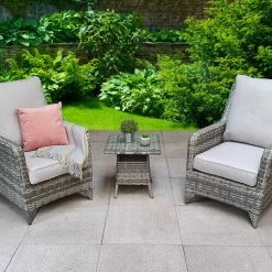 Baths Signature Weave Sarah High Back 3 Piece Lounge Set With Table