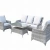 Signature Weave Sarah Grey 5 Seat Sofa Set With High Coffee Table