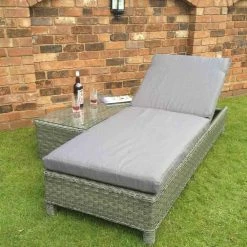 Signature Weave Sarena Rattan Sunbed Set With Coffee Table