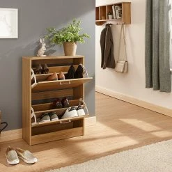 GFW Stirling Two Tier Shoe Cabinet GFW Furniture