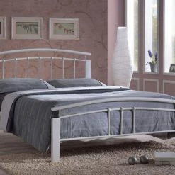 Time Living Tetras White Metal Bed Frame Beds