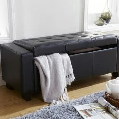 GFW Verona Faux Leather Ottoman Bench