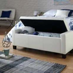 GFW Verona Faux Leather Ottoman Bench