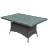 Baths Signature Weave Victoria Rectangular Dining Table In Multi Grey Wicker