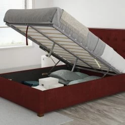 Better Bed Company Better Henley Red Fabric Ottoman Bed Beds