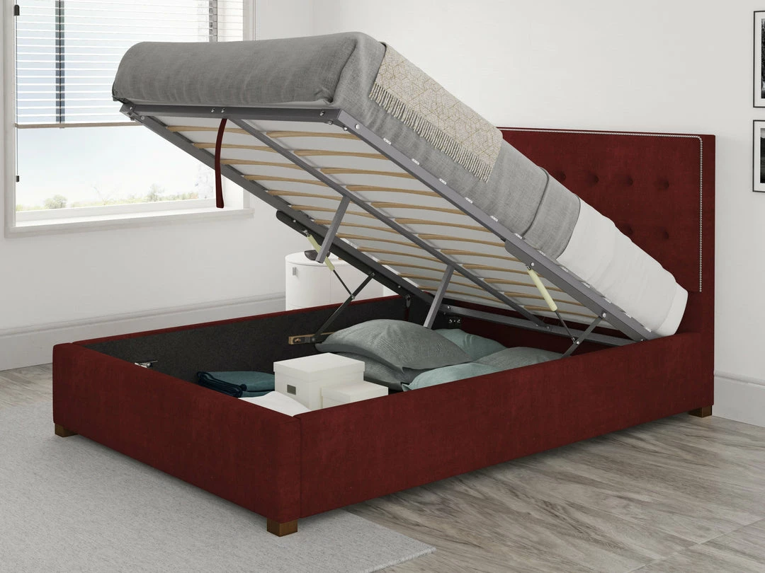 Better Bed Company Better Henley Red Fabric Ottoman Bed Beds