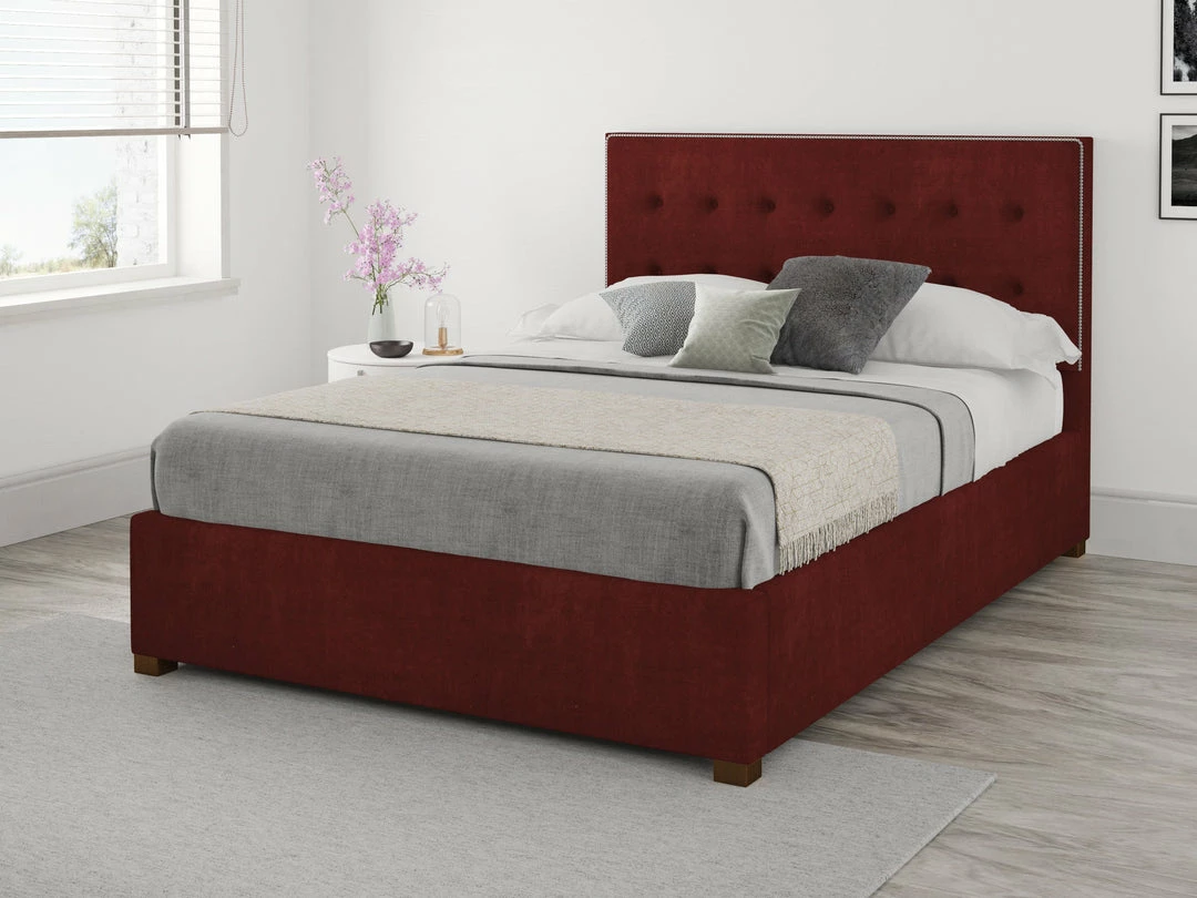 Better Bed Company Better Henley Red Fabric Ottoman Bed Beds